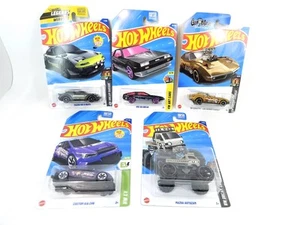 Hot Wheels Lote de 5 Coches Die-Cast 1:64 - Corvette, Delorean, KIA EV6, Mazda - Imagen 1 de 22