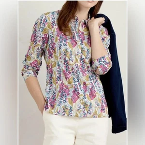Camicia Seasalt Cornwall The Larissa nuova con etichette floreale con bottoni 100% cotone biologico taglia 8 - Foto 1 di 13