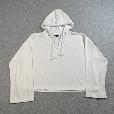 Женский пуловер с капюшоном J Crew средний размер белая махровая ткань пляжная толстовка с капюшоном расслабленная - Изображение 1 из 4