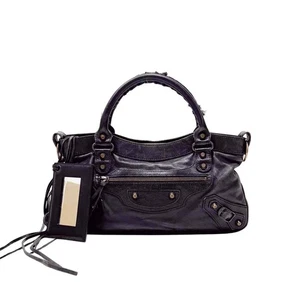 BALENCIAGA The First Black Calfskin Leather Handlebag - Picture 1 of 16