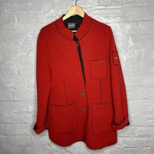 Maglione giacca cardigan donna Geiger Austria lana bottoni rossi - Taglia 44 - Foto 1 di 13