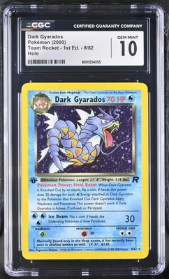 CGC 10 GEM MINT Dark Gyarados Team Rocket 1st Edition 8/82 Holo Pokemon Card  - Image 1 of 2