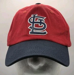 St. Louis Cardinals STL Blue Logo MLB Red Cap Blue Visor Baseball Hat Strapback - Picture 1 of 8