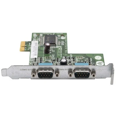 SCHEDA PCIe 640267-001 638947-001 DOPPIA PORTA SERIALE RS232 COM 5V/12V - Immagine 1 di 2