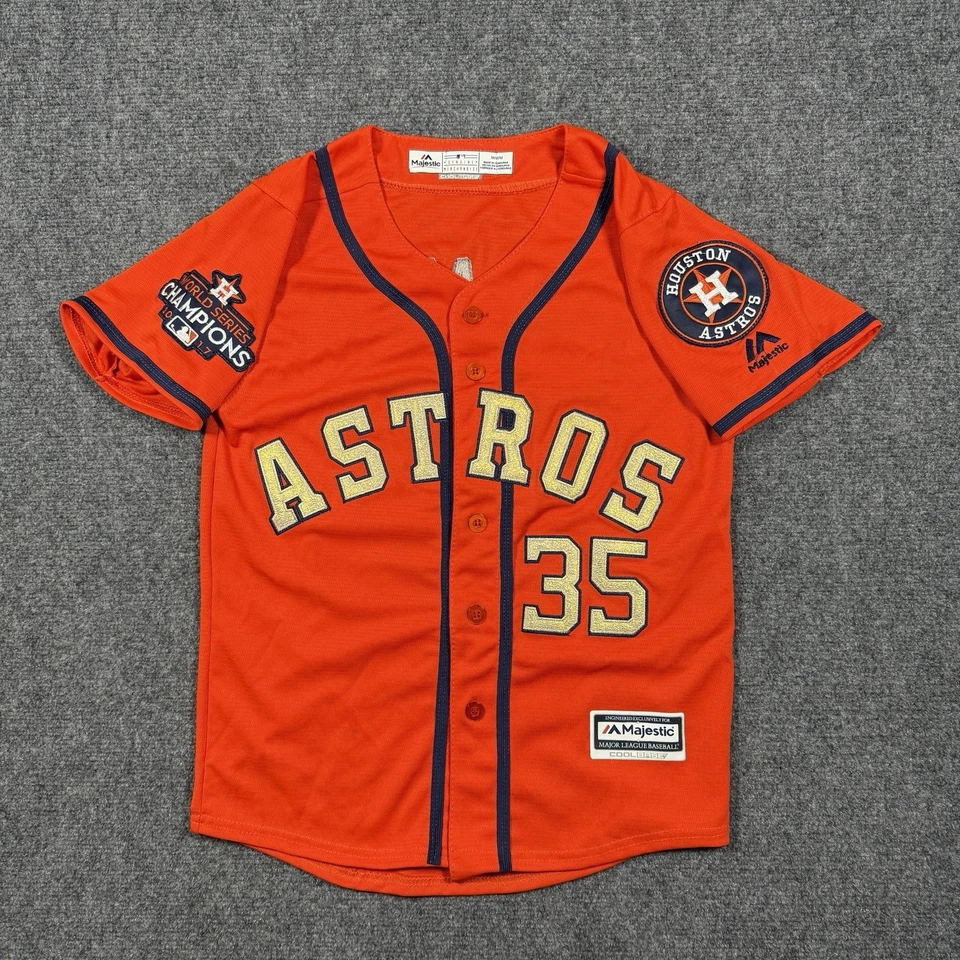 Justin Verlander 35 Majestic Med Jersey Houston Astros 2017 World Series Champ - Image 1 of 4