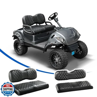 NOKINS 4PCS Golf Cart Seat Covers Kit, Front and Rear Seat Covers Fits YAMAHA