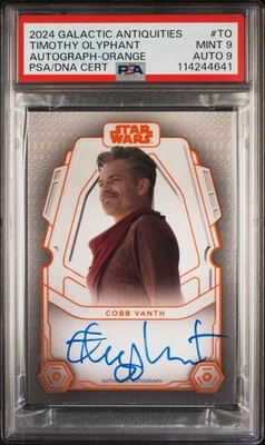 Star Wars Galactic Antiquities Timothy Olyphant Orange Auto SP /25 PSA 9 Auto 9 - Image 1 of 3