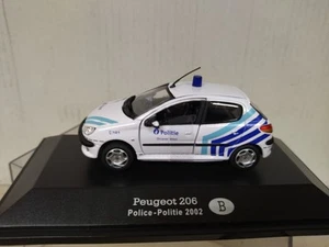 PEUGEOT 206 2002 POLITIE POLICE BELGIUM 1:43 FABBRI BLISTER OPEN - Imagen 1 de 5