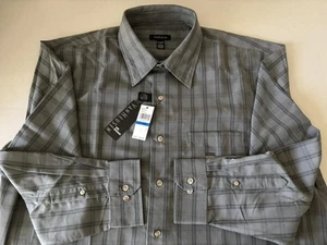 VAN HEUSEN NWT Gray Griffon Polyester Long Sleeve XL 17-17½ - Picture 1 of 8