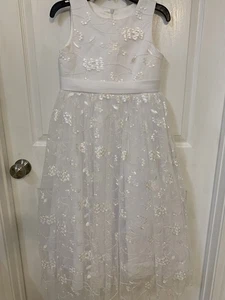 Flower Girl, First Communion, Pageant White Lace Dress Girls Size 8/9 Years - Picture 1 of 6