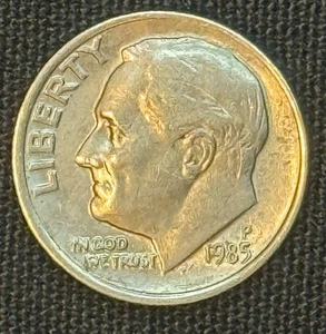 1985 P Mint Mark Circulated Roosevelt Dime - Picture 1 of 4