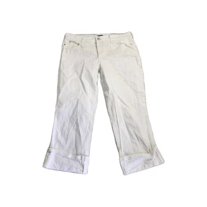 NYDJ Jeans Womens 14 Gray Wide Cuff Capri Dayla Lift Tuck Pants Mid RiseDenim - Picture 1 of 8