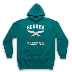 GURKHA MOTTO REGIMENT ARMY SLOGAN KUKRI ELITE FORCE WAR ADULTS UNISEX HOODIE - Picture 1 of 11