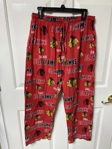 Chicago Blackhawks Mens NHL Red Pajama Lounge Pants Sleep Bottoms M - Picture 1 of 8