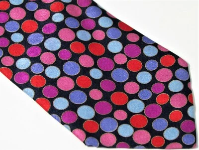 Gravata Stefano Ricci moderna ousada jacquard bolinhas seda preta pescoço Itália - Imagem 1 de 4