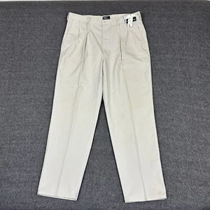 Vintage Polo Ralph Lauren Pleated James Pant Mens 38x32 Beige Deadstock NOS USA - Picture 1 of 15