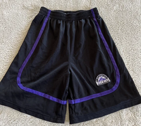 Colorado Rockies Baseball Boys Black Purple Athletic Shorts 10-12 Cover