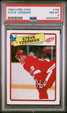 1988-89 O-Pee-Chee OPC #196 Steve Yzerman Detroit Red Wings PSA 8 HOF Fresh Case