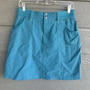 Kuhl Durango Green Skirt Women’s Sz 4 Side Ruching Outdoor Hiking Nylon Spandex - Picture 1 of 8