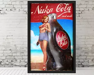 Nuka Cola poster Pin Up Art Retro Poster Print - 11x17" Framed Trendy Poster - Picture 1 of 6
