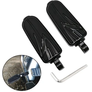 10mm Foot Pegs Black Lighting Style Pedals For Harley Touring / Dyna / Softail   - Imagen 1 de 7