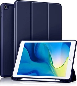 Custodia 10,2" iPad 9a/8a/7a generazione, cover sleep/wake morbida in TPU, supporto matita Apple - Foto 1 di 16