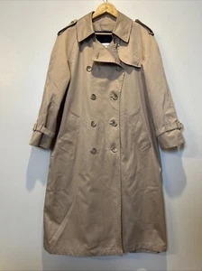 London Fog Trench Coat Tan Women’s Size 12 Petite Twill Removable Fleece Lining - Picture 1 of 15