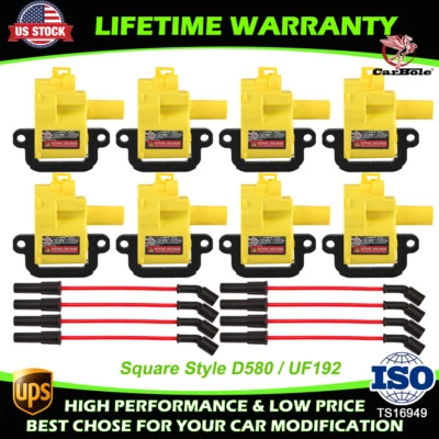 For 1997-2004 Chevrolet CORVETTE V8 5.7L 8X Ignition Coil UF192 + Wire Kit 27873 - Image 1 of 4