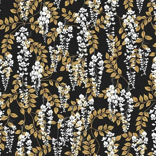Black Wisteria digital 44" fabric by Blank Quilting, 9937-99, Narumi, cotton - Image 1 of 1