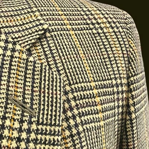 Donna Karan New York Men's Black Wool Plaid Blazer Sport Coat ITALY 40R 40 R - Picture 1 of 13