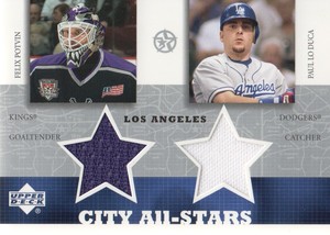 2002-03 UD SuperStars City All-Stars Dual Jersey #FPPL Felix Potvin/Paul Lo Duca