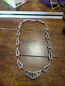 Vintage schwere Taxco Sterling Silber Halskette TM-143 - Bild 1 von 12