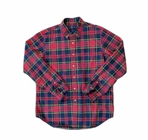 Camisa Ralph Lauren Franela, Talla Grande, Escocés Cuadros Tartán Rojo con Pony Azul Marino - Imagen 1 de 8