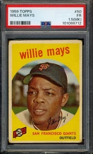 1959 Topps #50 Willie Mays PSA 1,5 FR (MK) *San Francisco Giants* - Imagen 1 de 2