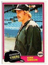 KIRK GIBSON 1981 TOPPS #315 ROOKIE CARD DETROIT TIGERS EX-NM CONDITION