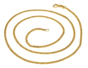 VINTAGE SCHÖNE 10K GELBGOLD FIGARO GLIEDERKETTE HALSKETTE LANG 18" 3,2 GRAMM - Bild 1 von 2