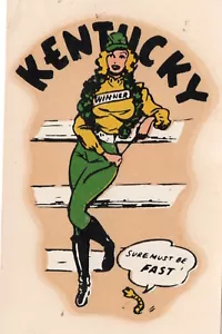 Vtg Pin Up Girl Water Transfer Decal NOS Miss America Kentucky Girl - Picture 1 of 1