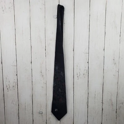Don Loper Tie Silk Black Paisley Beverly Hills Men's Designer Necktie White Swan - Image 1 of 4