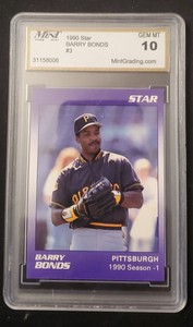 Barry Bonds 1990 star # 3 of 11 grad # 10 mint grading. com pittsburgh baseball