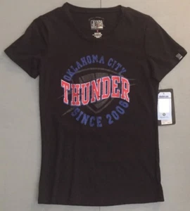 NBA 4 Her OKC Oklahoma City Thunder V-Neck T-Shirt Women's Medium or Large NWT - Picture 1 of 4
