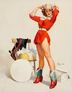 Gil Elvgren "Some Cute Tricks" Art Print Reproduction 11"x14" - Picture 1 of 4
