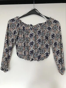 H&M Divided 3/4 Sleeve Off Shoulder Top Size 8 - Picture 1 of 2