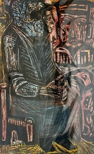 Irving Amen SIGNIERT Holzschnitt AP (Künstlerproof):: SPANISCHE SZENE - Bild 1 von 6