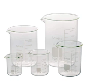 Griffin Low Form Scientific Glass Beaker Set(50Ml,100Ml,250Ml,500Ml,1000 Ml) - Picture 1 of 7
