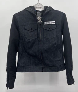 Sons Of Anarchy Road Gear Jacket Med Black Denim W/soft Cotton Hood/Sleeves READ - Picture 1 of 15