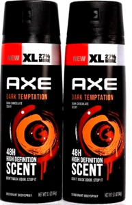 2 Axe XL Dark Temptation Dark Chocolate Scent 48H High Definition Scent 5 Oz - Picture 1 of 1