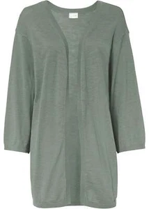 Neu Kimono-Longstrickjacke Gr. 36/38 Rauchgrün Damen Baumwoll-Jacke - Bild 1 von 1