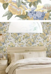 Laura Ashley Pembrey Pale Gold Matte Non Woven Removable Paste the Wall Wallpape - Picture 1 of 8
