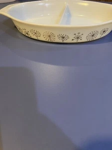Vtg 1959 Pyrex Divided Casserole Dish No Lid 1 1/2 Qt Kitchenware - Picture 1 of 3