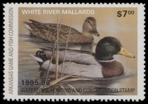 1995 Arkansas State Duck Stamp. Mint Never Hinged. Original Gum - Picture 1 of 1